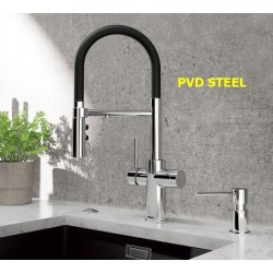 Blanco CATRIS-S Flexo tre vie  PVD Steel - 1526706