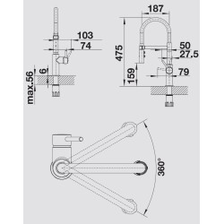 Blanco CATRIS-S Flexo Dark Steel 1527731 - 527731
