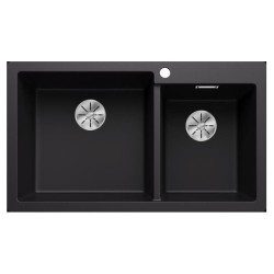 Blanco PLEON 9 Vasca Grande sinistra  nero 1527636 con Set Stainless Steel