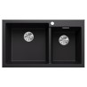Blanco PLEON 9 Vasca Grande sinistra  nero 1527636 con Set Stainless Steel