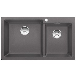 Blanco PLEON 9 Vasca Grande sinistra  Grigio Roccia 1527638 con Set Stainless Steel